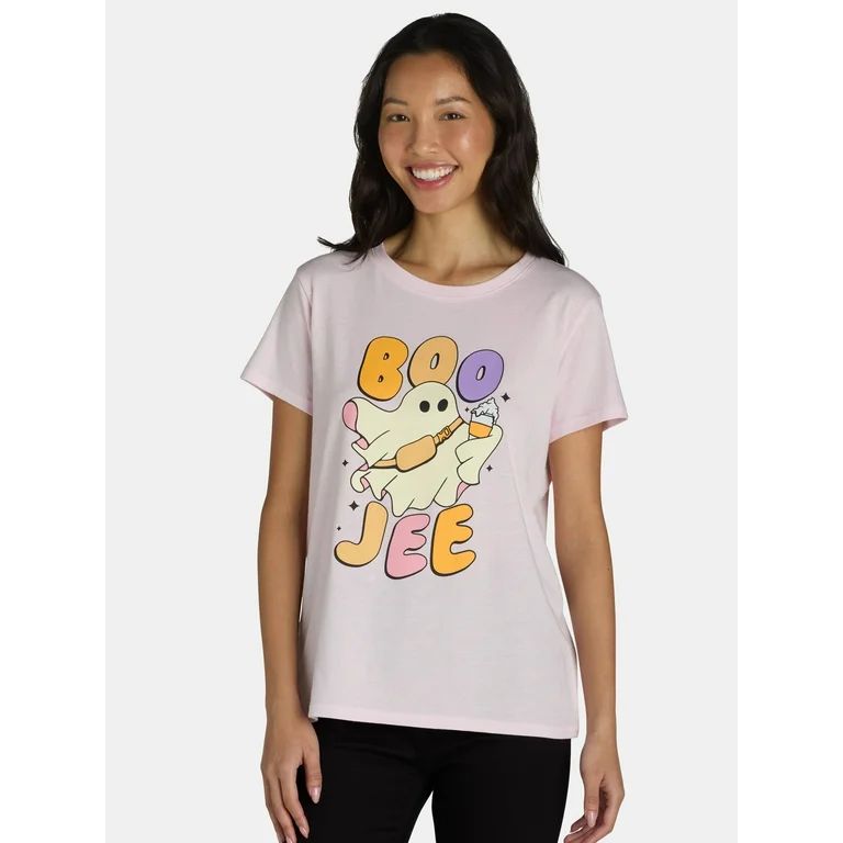 Boojee Women's Graphic Tee with Short Sleeves, Sizes XXS-XXL - Walmart.com | Walmart (US)