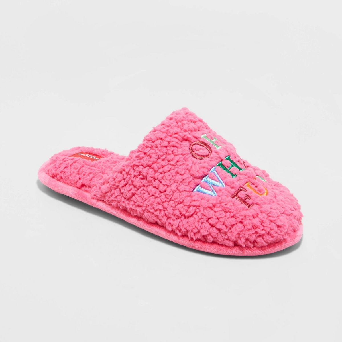 Women's Holiday Oh What Fun! Scuff Slippers - Wondershop™ Pink S | Target
