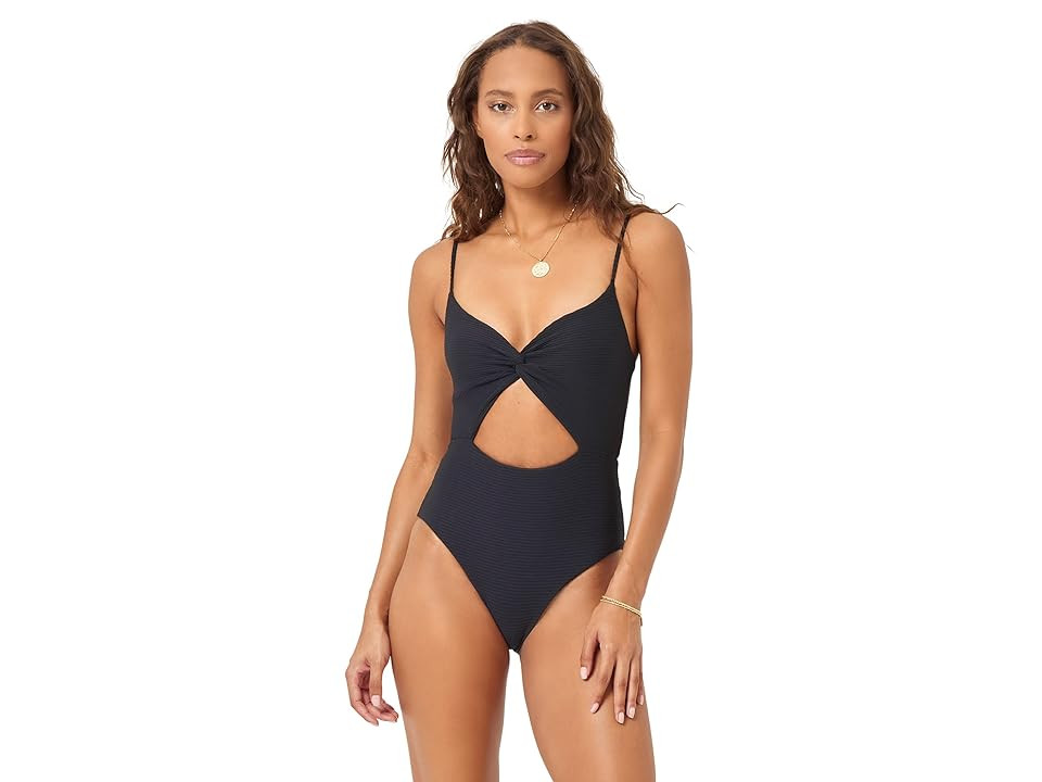 L*Space Eco Chic Off The Grid Kyslee One-Piece Classic (Black) Women's Swimsuits One Piece | Zappos