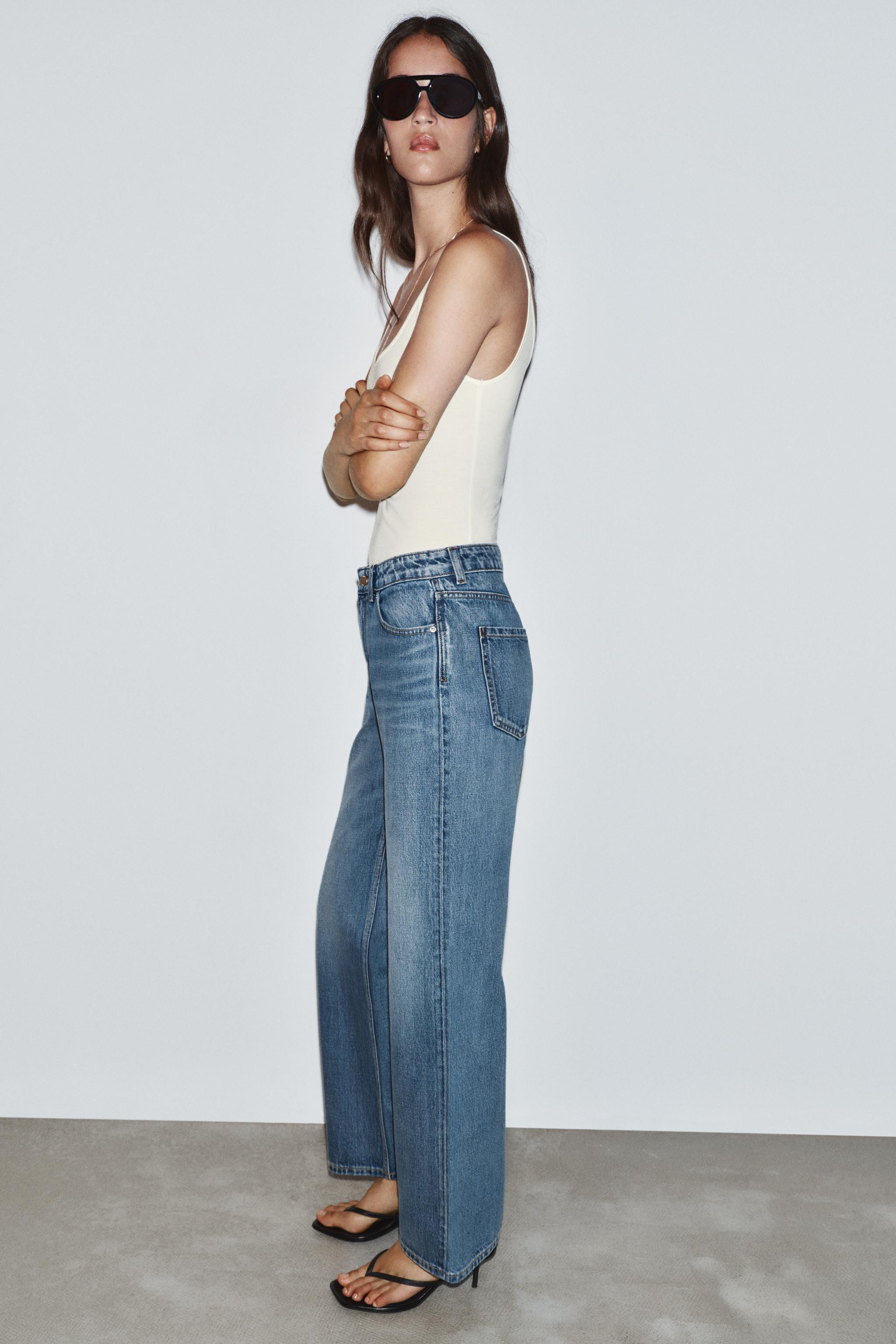HIGH-WAIST - REGULAR LEG - LONG LENGTHHigh-waist jeans with five pockets. Regular, long leg. Fron... | Zara UK