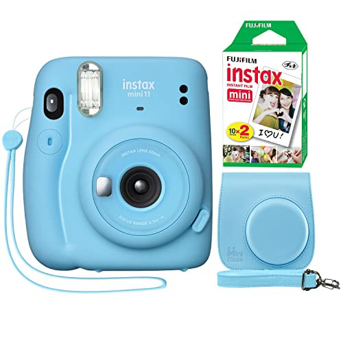 Fujifilm Instax Mini 11 Instant Camera Sky Blue + Minimate Custom Case + Fuji Instax Film 20 Sheets Twin Pack | Amazon (US)