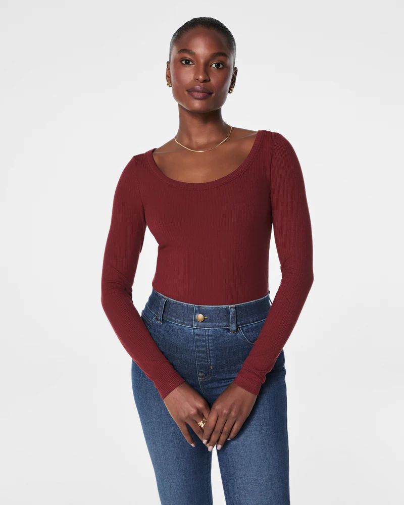 SPANX® Stretch Rib Scoop Neck Long Sleeve Tee | Spanx