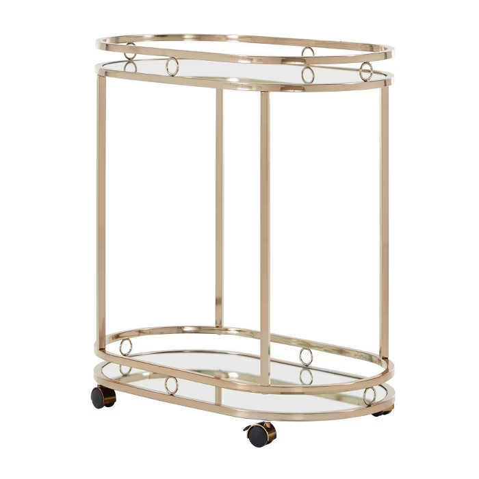 Bartram Oval Bar Cart Champagne Gold - Inspire Q | Target