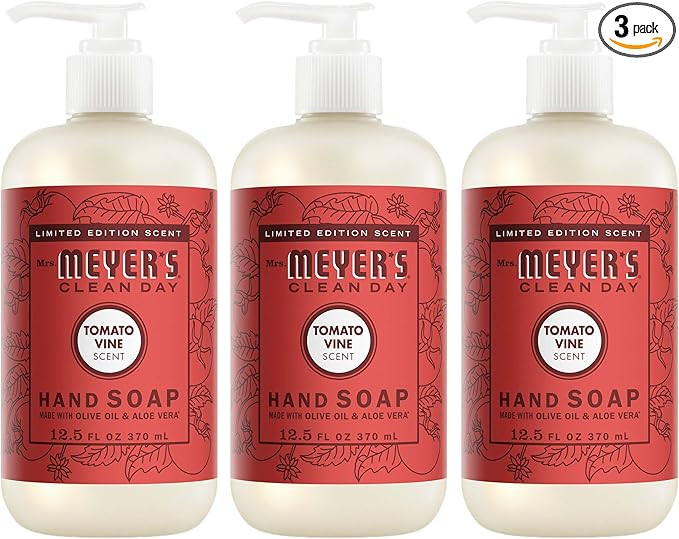 Mrs. MEYER'S CLEAN DAY Hand Soap, Tomato Vine Scent, 12.5 Fl Oz Bottle - 3 Pack | Amazon (US)