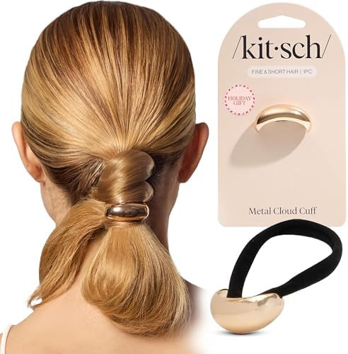 Kitsch Gold Hair Cuffs – Metal Ponytail Cuff for Women – Durable, Elegant Holder for Ponytail... | Amazon (US)