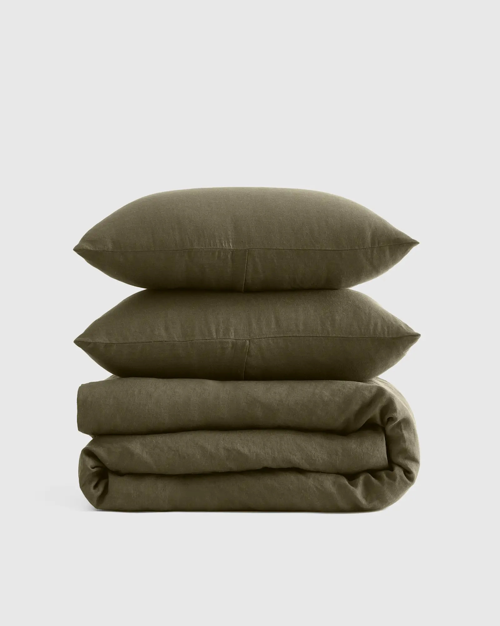 European Linen Duvet Cover Set in Dusty Olive | Quince