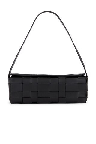 St. Agni Woven East West Bag in Black - Black. Size all. | FWRD 