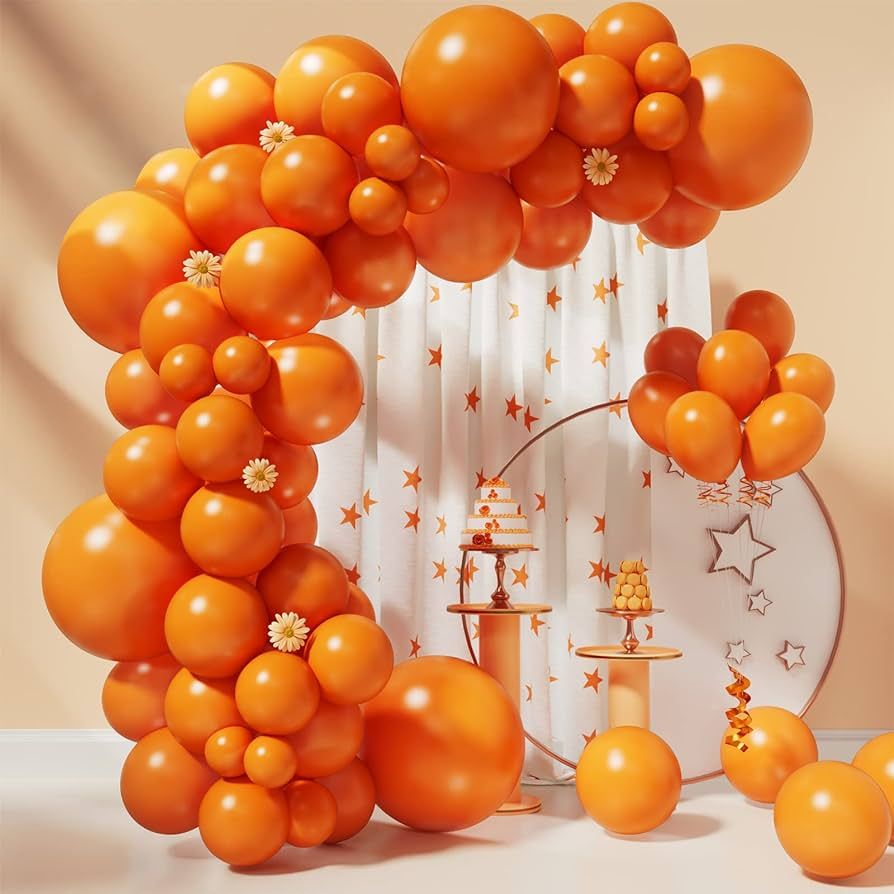 Orange Balloons 85 pcs Orange Balloons Garland Arch Kit 5 inch +10 inch +12 inch +18 inch Differe... | Amazon (US)