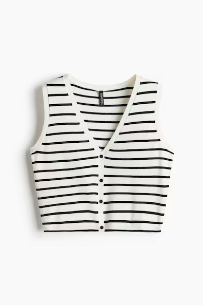 H & M - Button-front Sweater Vest - White | H&M (US + CA)