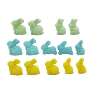 Yellow, Green & Blue Decorative Flocked Bunnies, 14ct. by Ashland® | Michaels | Michaels Stores
