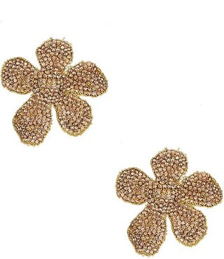 Natasha Accessories XL Pave Flower Statement Stud Earrings | Dillard's | Dillard's