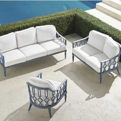 Avery 3-pc. Sofa Set in Moonlight Blue Finish | Frontgate | Frontgate