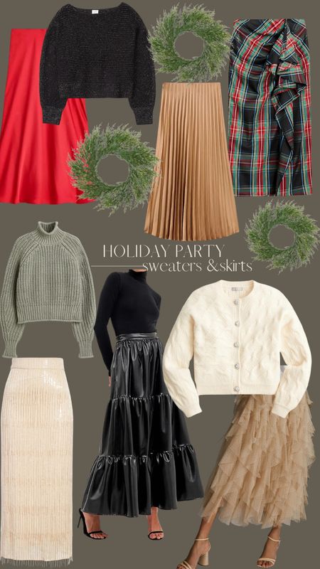 Holiday party outfit, sequin skirt, satin skirts, sweaters, Christmas party outfit ideas

#LTKHoliday #LTKSeasonal #LTKstyletip