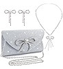 PACETAP Bow Evening Bag Sparkly Clutch Purses for Women, Glitter Dressy Clutch Bags for Wedding P... | Amazon (US)