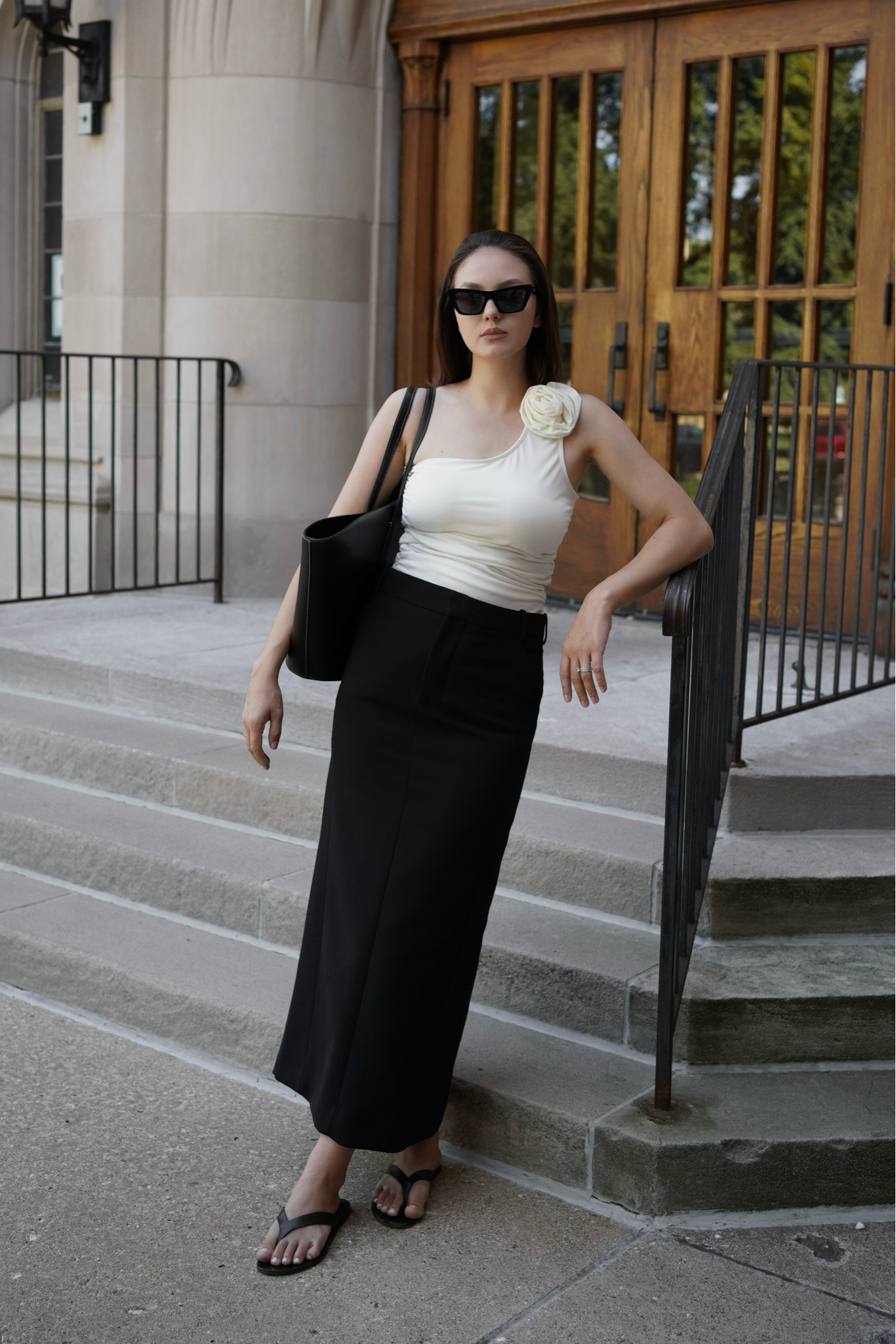 #mangooutfit #mango #mangotop #asymmetrictop #flowertop #maxiskirt #blackskirt 

#LTKworkwear #LTKfindsunder50 #LTKSeasonal