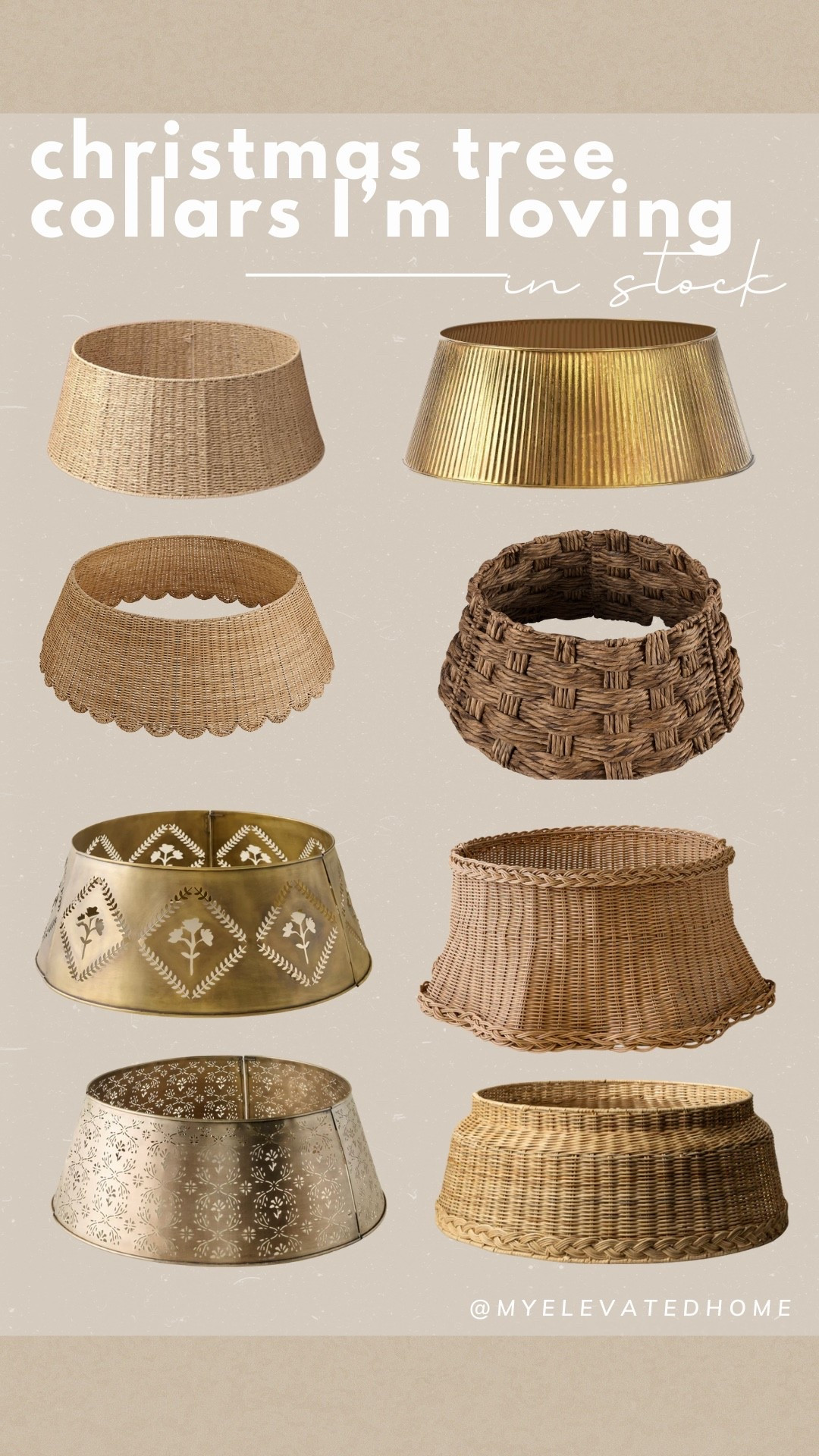 I love a tree collar for a clean, tapered look! But I also like a tree skirt scrunched up inside. These are my favorite collars right now with the gold ones from Magnolia being my favorite (but they didn’t fit around my tree stand 😭). I went with the wicker one from Walmart instead. #christmastreecollar

#LTKHome