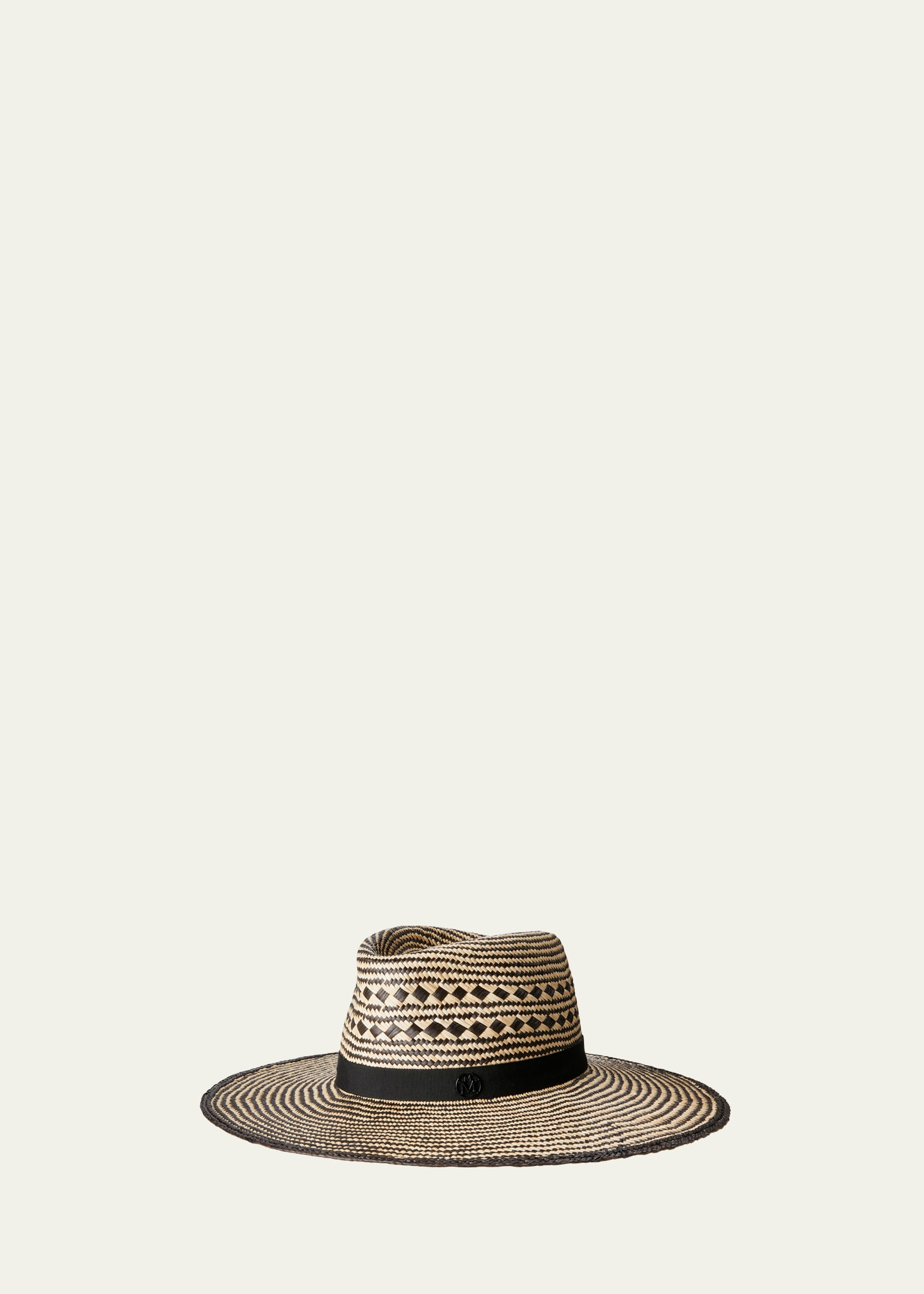Maison Michel Charles Bicolor Straw Fedora Hat | Bergdorf Goodman