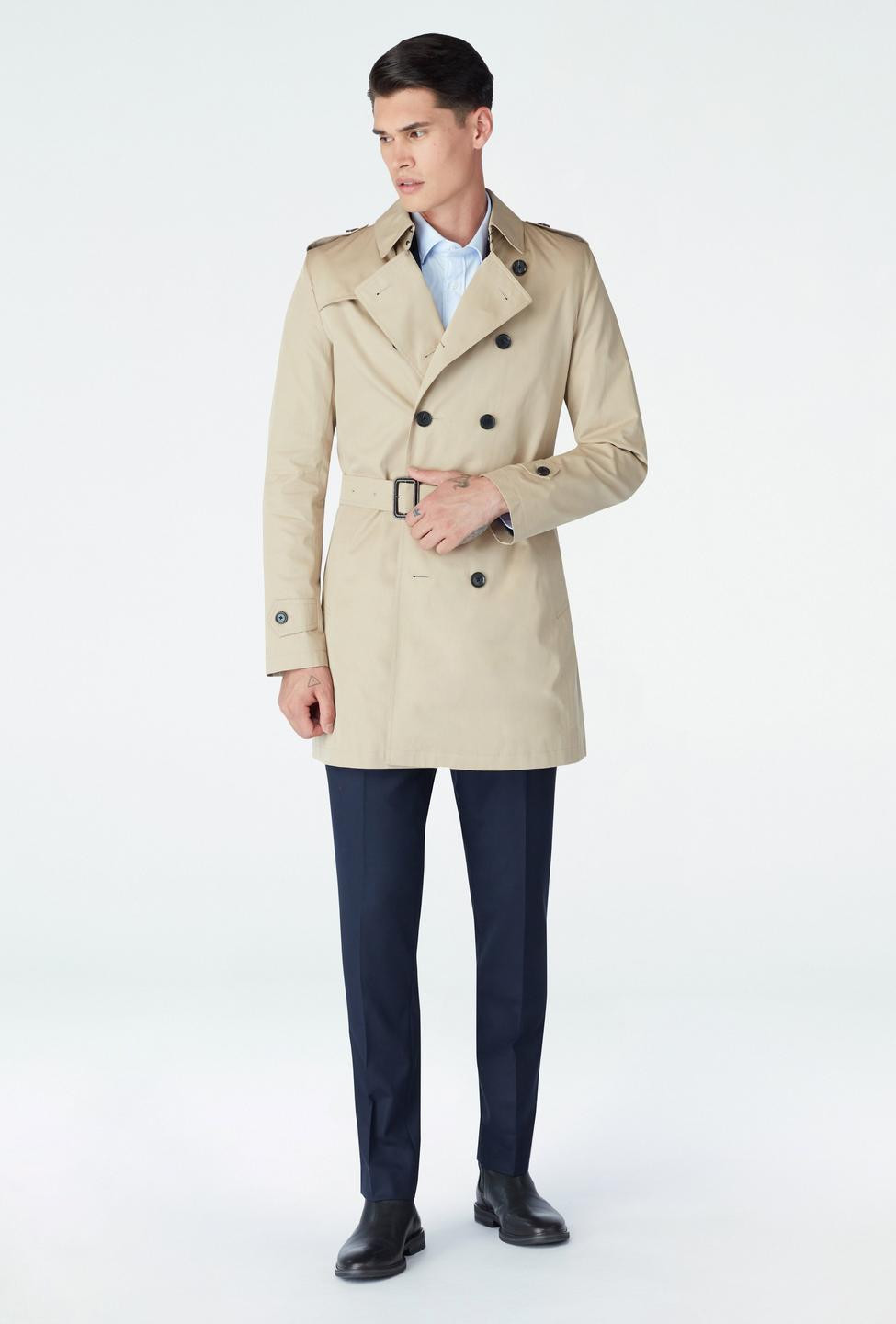 Heywood Khaki Trench Coat | Indochino