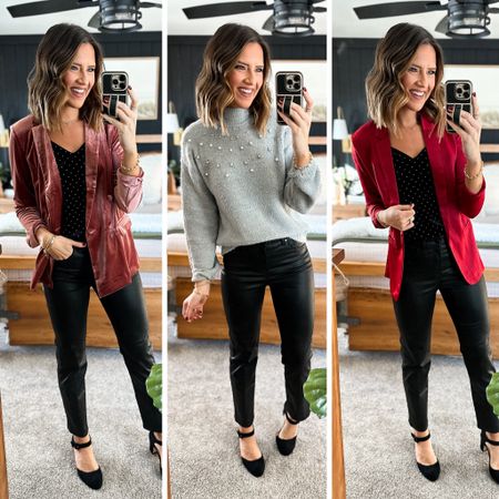 Maurices holiday outfits 

Pants - 2 long 
Velvet cami - xs 
Blazers - small 
Sweaters - small 


#LTKfindsunder50 #LTKHoliday #LTKparties