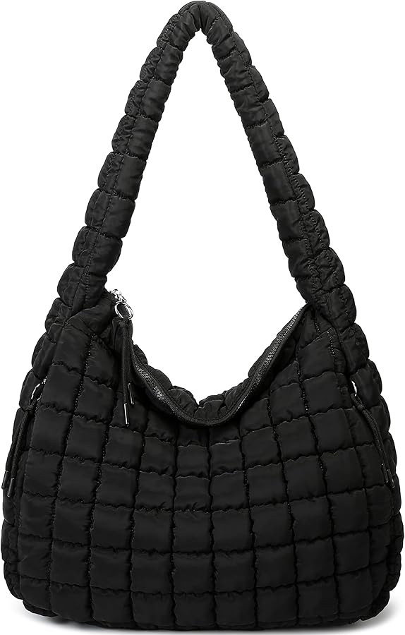 Queenoris Quilted Puffer Travel Tote Bag for Women, Large Lightweight Carryall Shoulder Bag Cross... | Amazon (US)