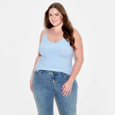 Women's ButterBliss Cami - Wild Fable™ Light Blue Polka Dots XXL | Target