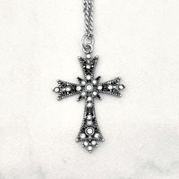 Gothic Cross Necklace Silver Vintage Pendant Grunge Jewlery Women Statement Faith Jewelry Gift For Her Religious Charm | Etsy (US)