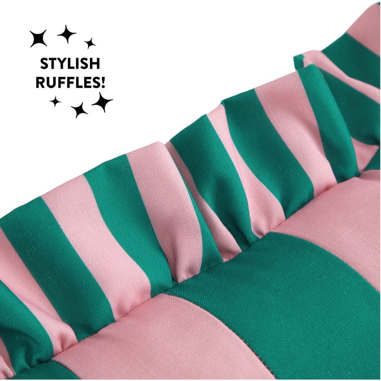 Mainstays 18"x18" Pink Ruffle Stripe Pillow | Walmart (US)