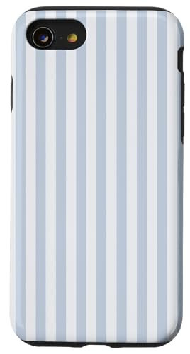White and Light Blue Striped Geometric Lines Pattern Case for iPhone SE (2020) / 7 / 8 | Amazon (US)