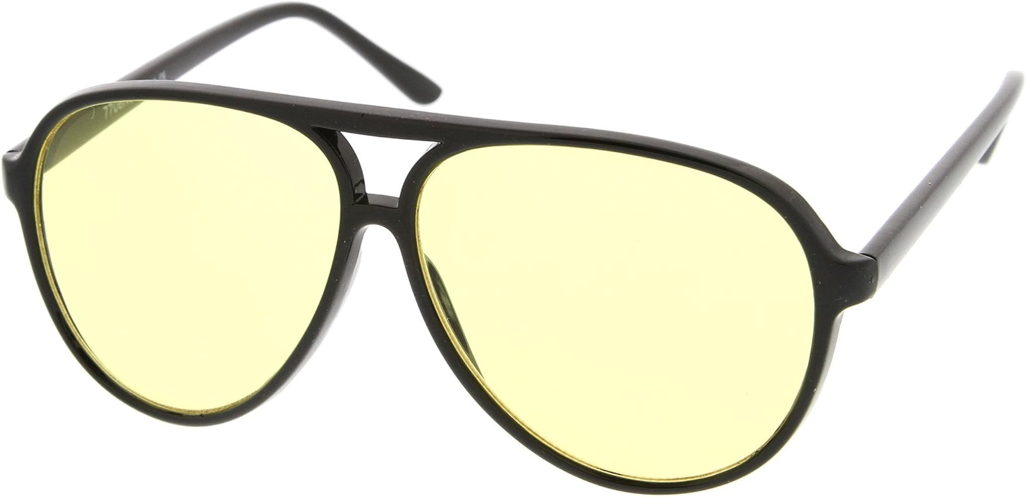 zeroUV Retro Large Plastic Aviator Sunglasses with Blue Light Driving Lens | Amazon (US)