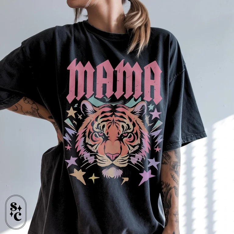 Mama Tiger T-Shirt, Badass Mom, Rebel Mama , Cool Mom Shirt, Comfort Colors Gift Mother Day | Walmart (US)