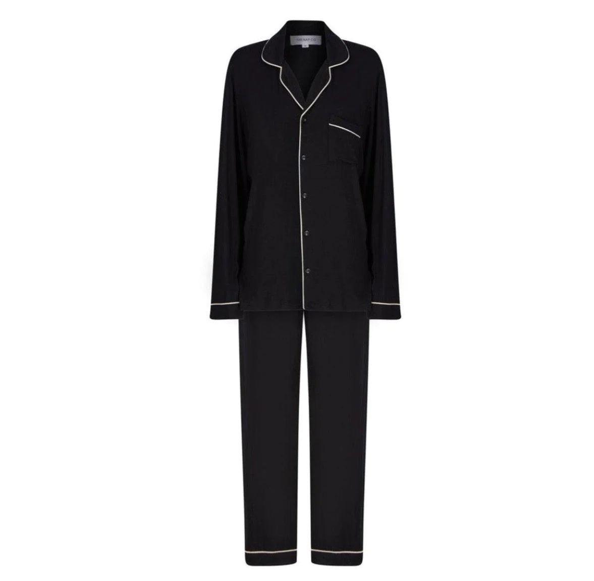 Rayon Stretch Pyjama Trouser Set - Jet | The NAP Co