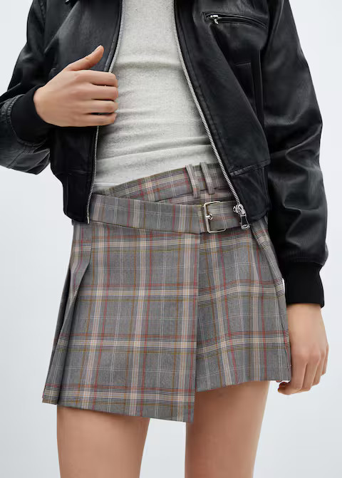 Plaid miniskirt -  Women | Mango United Kingdom | MANGO (UK)