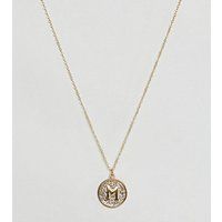 Ottoman Hands gold plated M initial pendant necklace - Gold | ASOS ROW