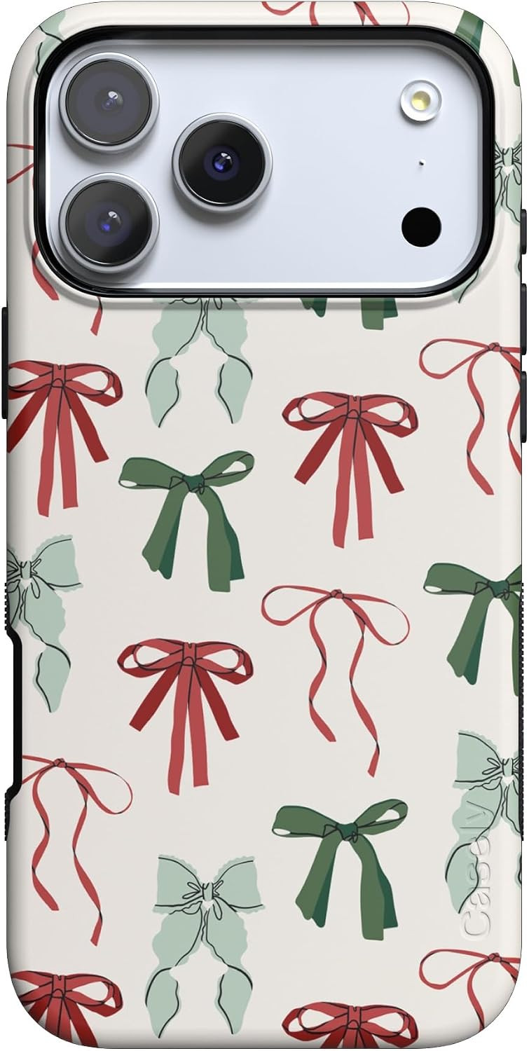 Casely iPhone 18 Pro Case | Festive Girlie | Holiday Bows | Bold Protective Design | MagSafe Compatible Design | Amazon (US)