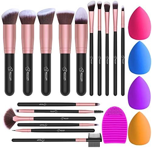 BESTOPE Makeup Brushes 16PCs Makeup Brushes Set with 4PCs Makeup Sponge and 1 Brush Cleaner Premi... | Amazon (US)