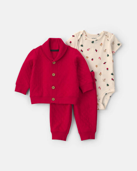 Baby Boy 3-Piece Dog Layering Set - Red | Carter's | Carter's Inc