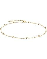 Amazon.com: Gold Choker Necklace for Women 18k Gold Plated Curb Ball Satellite Chain Dipped Short... | Amazon (US)