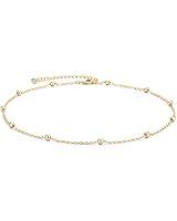 Amazon.com: Gold Choker Necklace for Women 18k Gold Plated Curb Ball Satellite Chain Dipped Short... | Amazon (US)