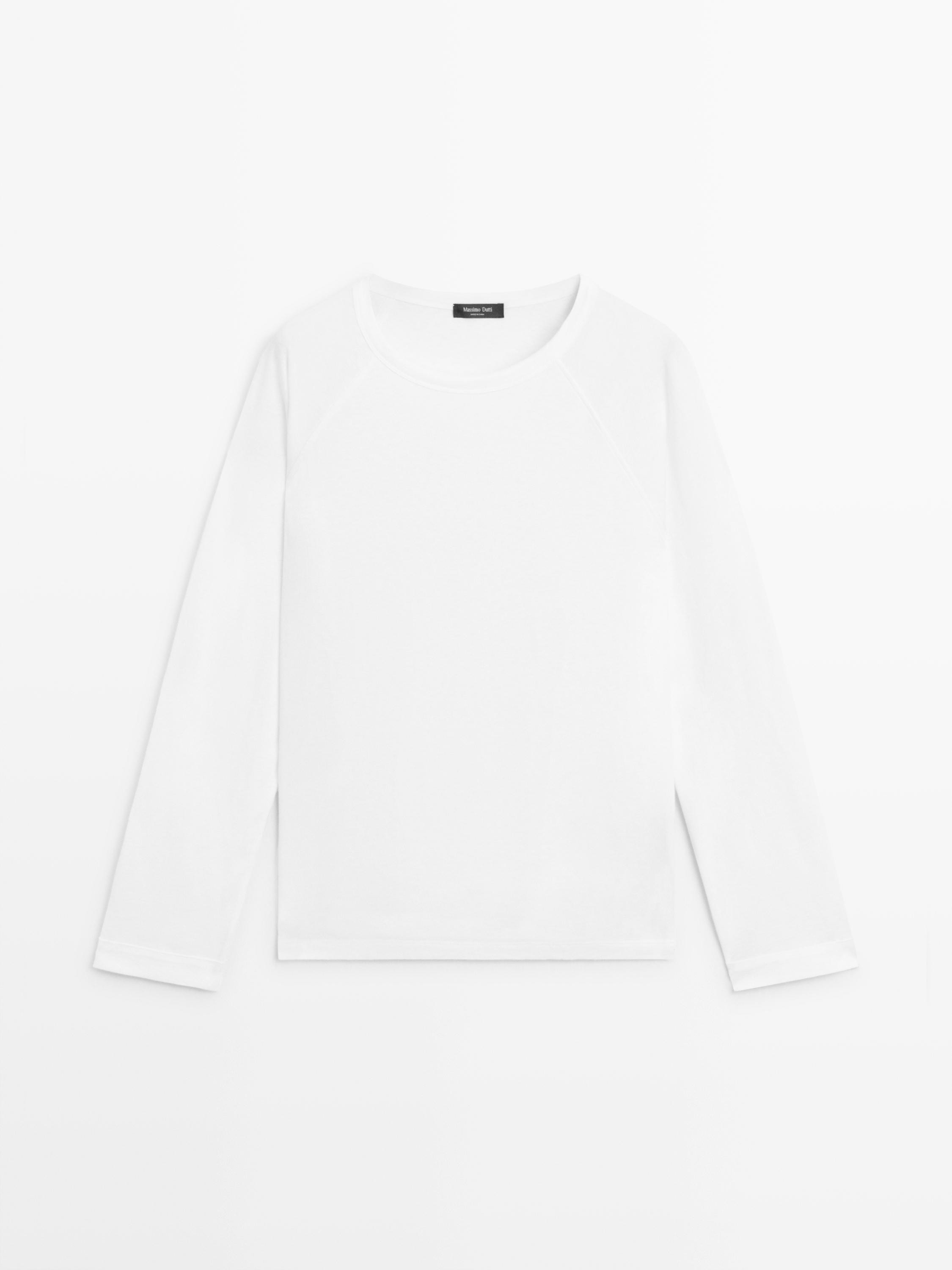 100% cotton long sleeve T-shirt | Massimo Dutti UK