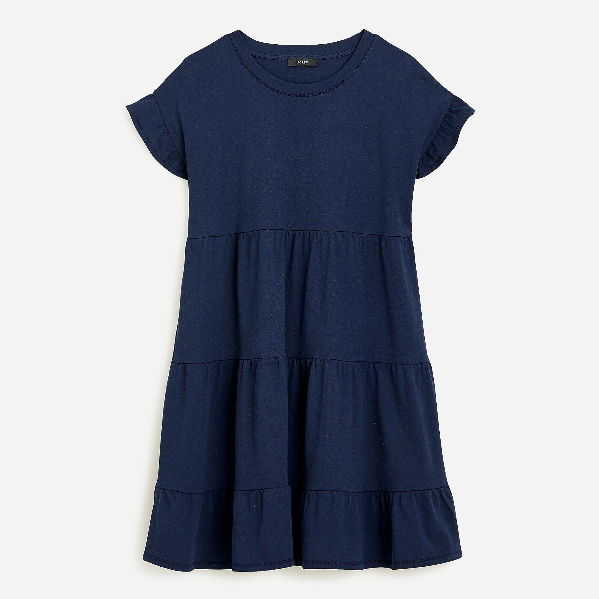 Tiered dress in broken-in jersey | J.Crew US