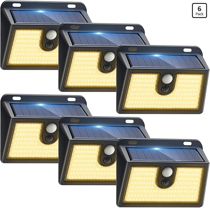 [6 Packs] Solar Motion Sensor Outdoor Lights, Super Bright Solar Lights Outdoor Waterproof, 3 Lig... | Amazon (US)