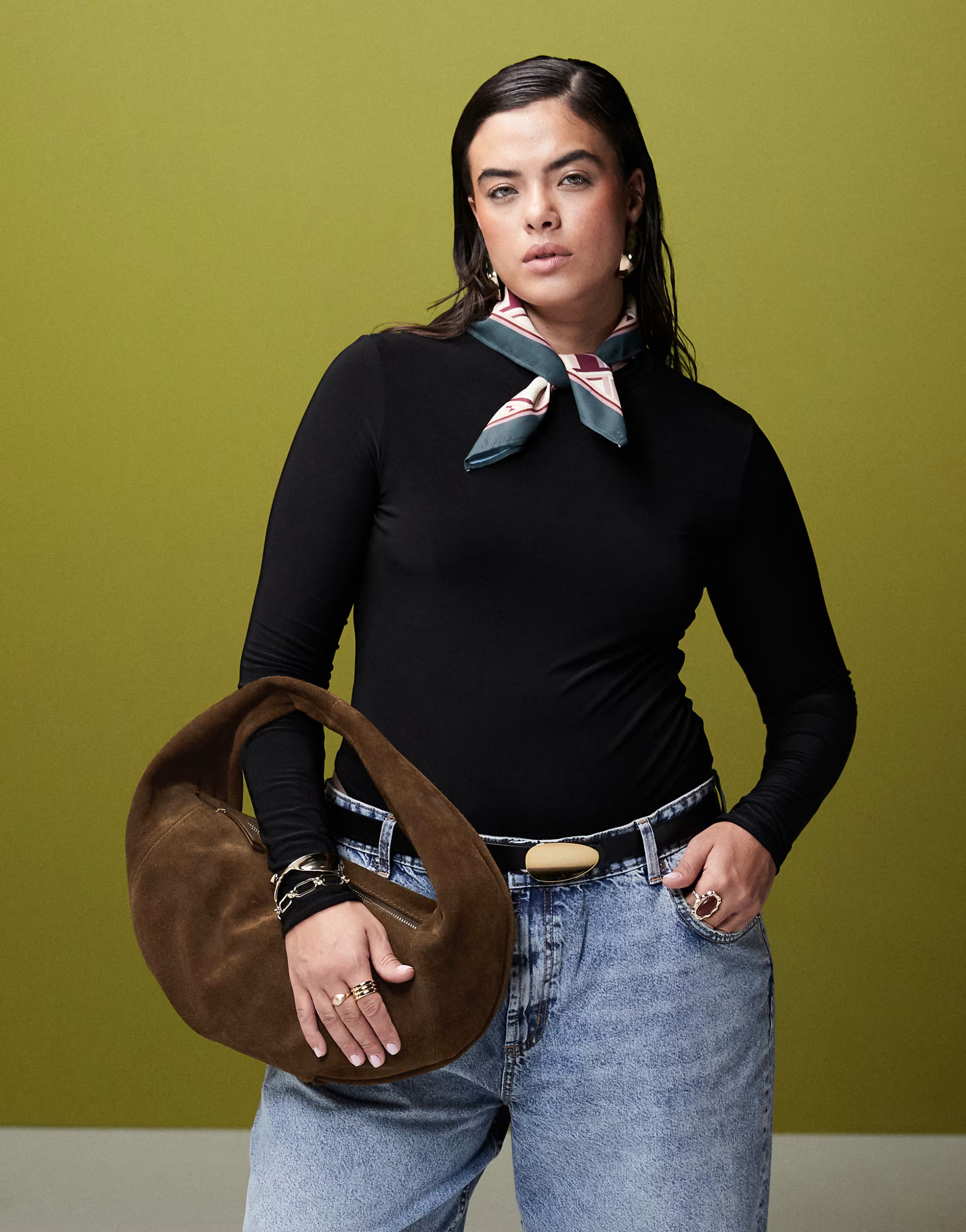 ASOS DESIGN suede slouchy scoop tote bag in chocolate | ASOS (Global)