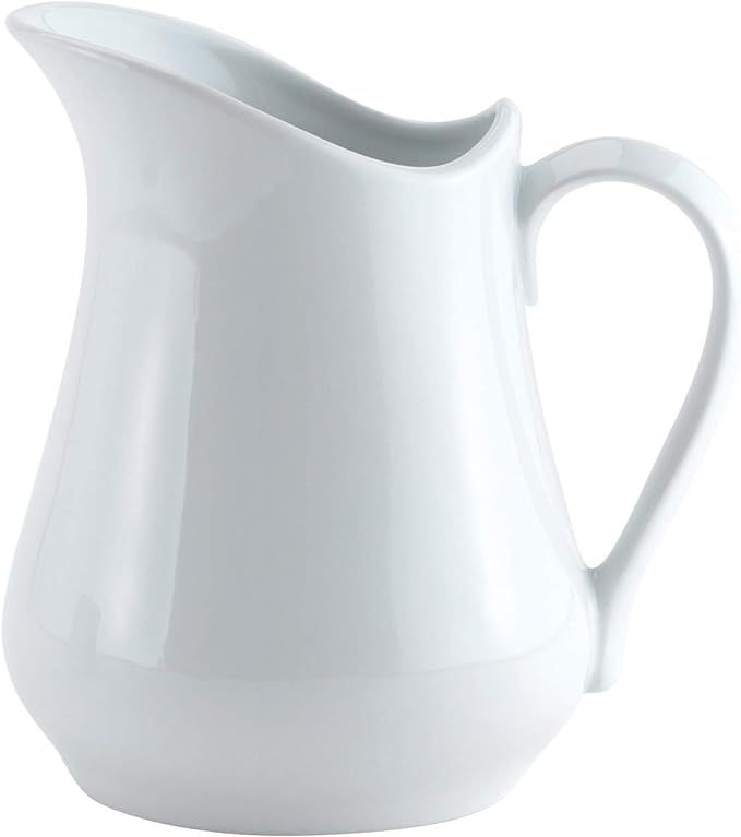 HIC Creamer Pitcher with Handle, Fine White Porcelain, 32-Ounces | Amazon (US)