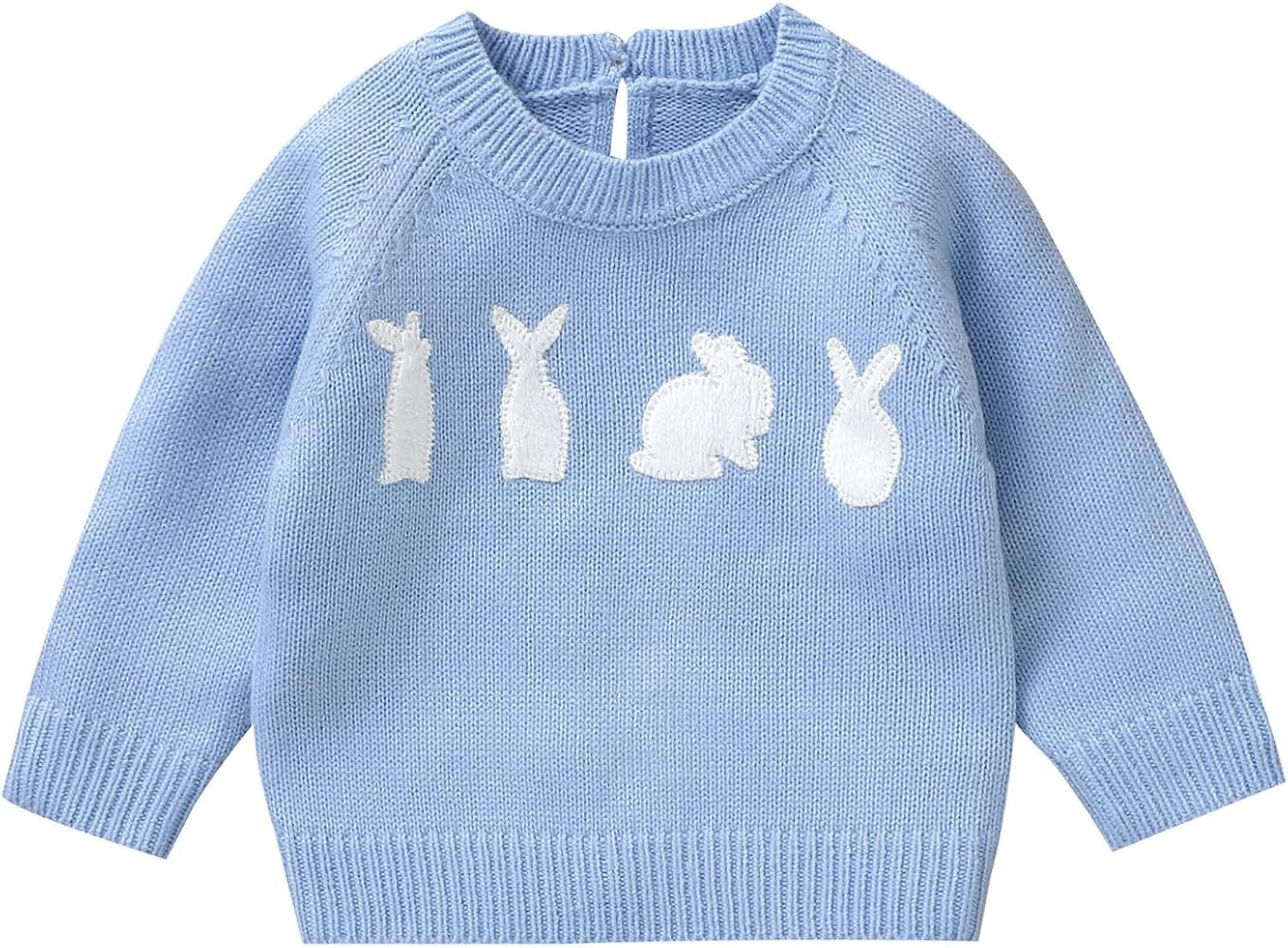 MAYUMMPY Toddler Baby Girl Boy Knit Easter Sweaters Bunny Pullover Sweatshirt Knitwear Newborn Ki... | Amazon (US)