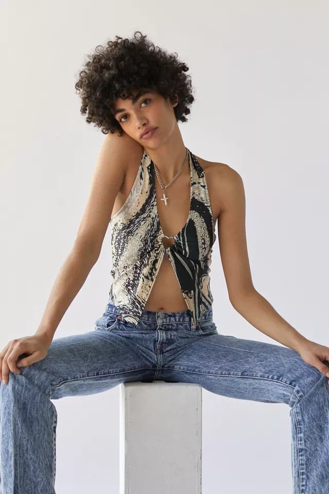UO Open-Front Halter Top | Urban Outfitters (US and RoW)