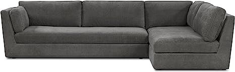 POLY & BARK Caen Right-Facing Sectional Sofa, Mineral Grey | Amazon (US)
