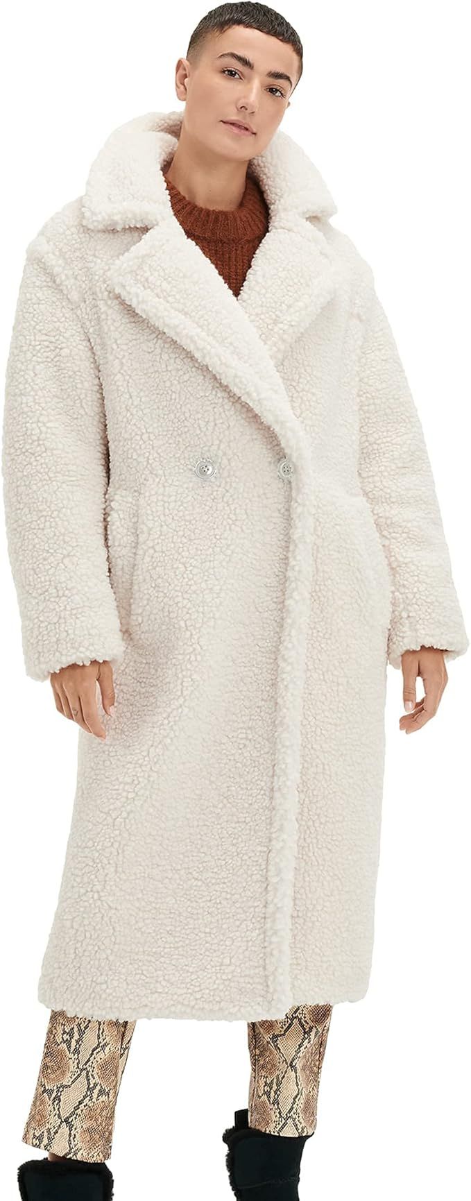 UGG Women's Gertrude Long Teddy Coat | Amazon (US)