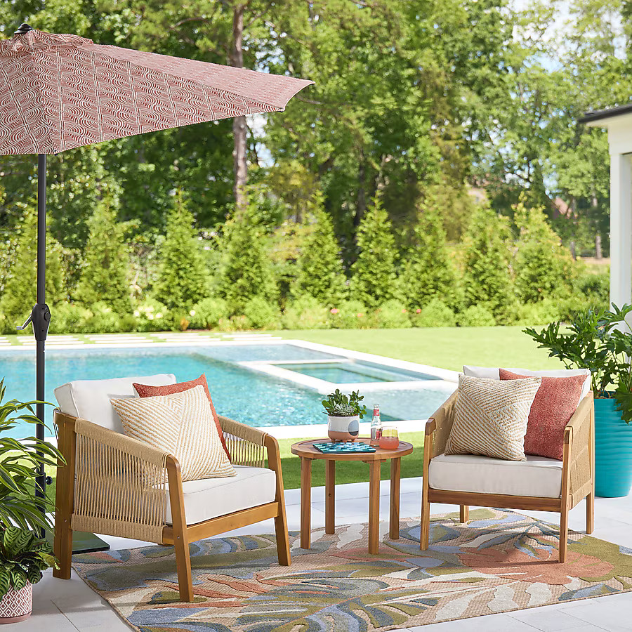 Origin 21 Pinecrest 3-Piece Patio Conversation Set with Ivory White Cushions | Lowe's