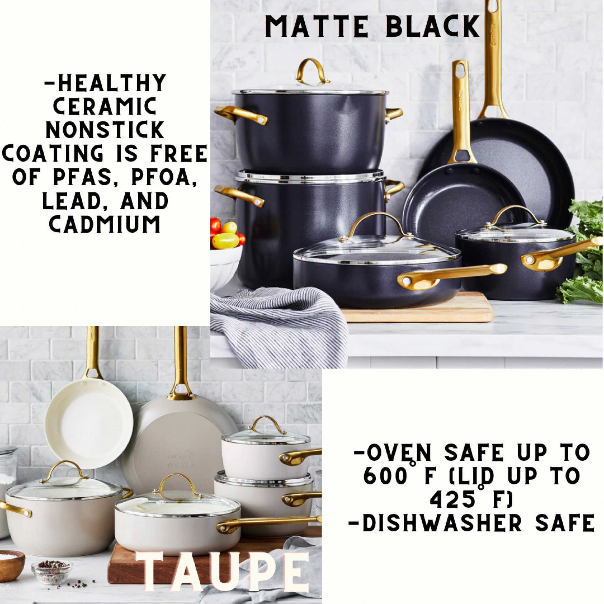 Reserve Ceramic Nonstick 10-Piece Cookware Set - Matte Black - The