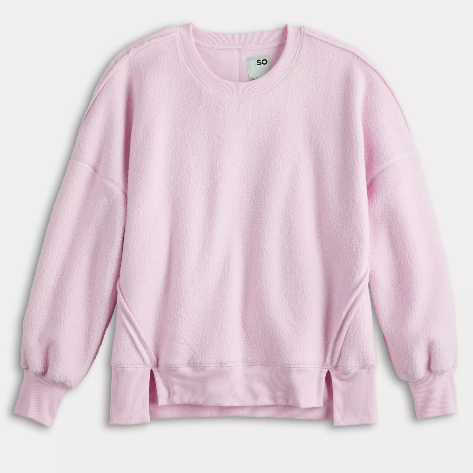 Juniors' SO® High Pile Fleece Seamed Tunic | Kohl's